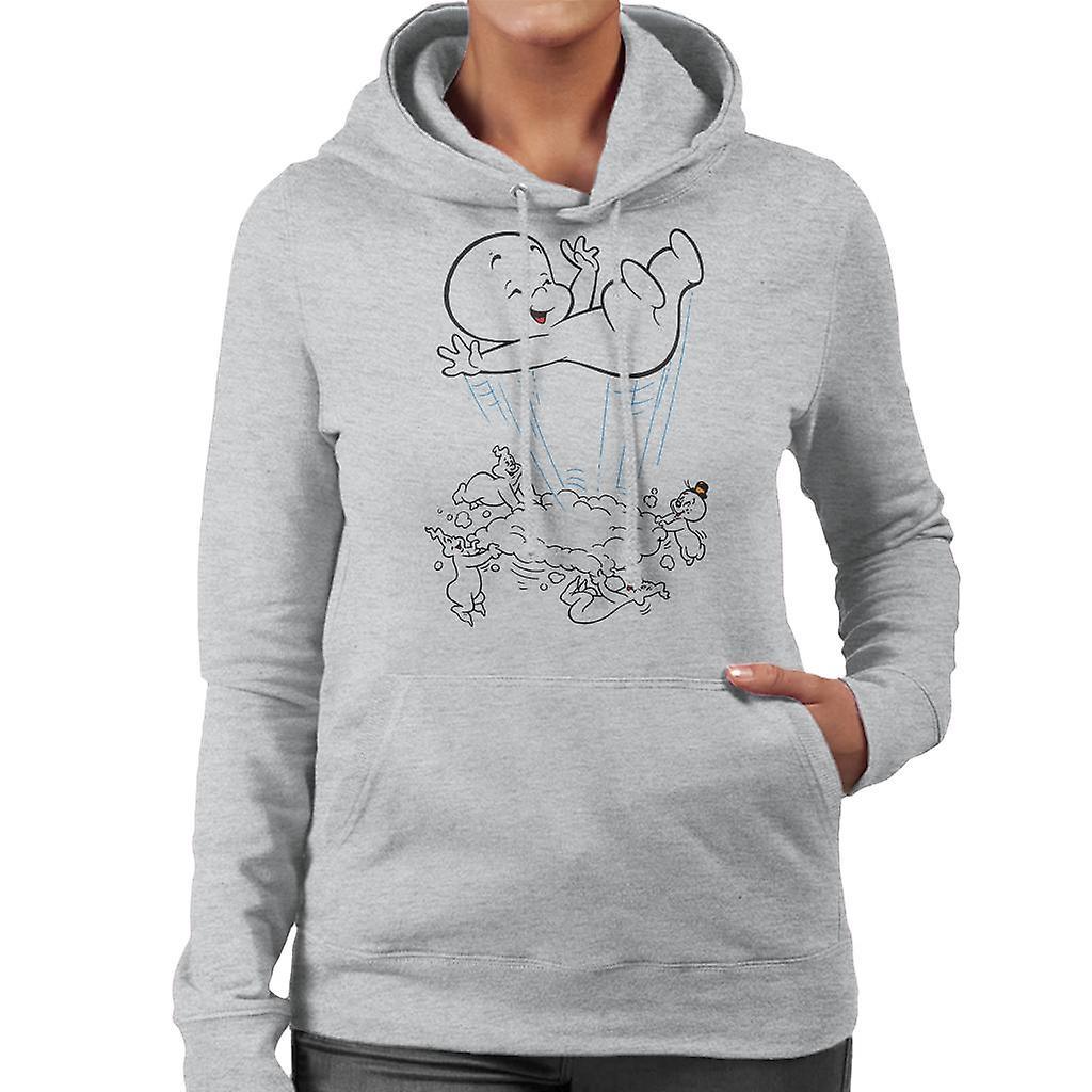 Casper The Friendly Ghost Cloud Bounce Women's Hooded Sweatshirt Heather Grey XX-Large