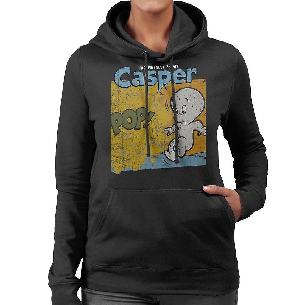 Casper The Friendly Ghost Pop Frame Women's Hooded Sweatshirt Black Small