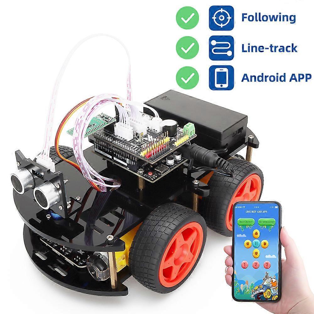 Redkid Starter Kit for Arduino Robot Car Kit Programming Starter STEM Project Complete Set for Arduino Starter Kit +Instructions APP Control Robot