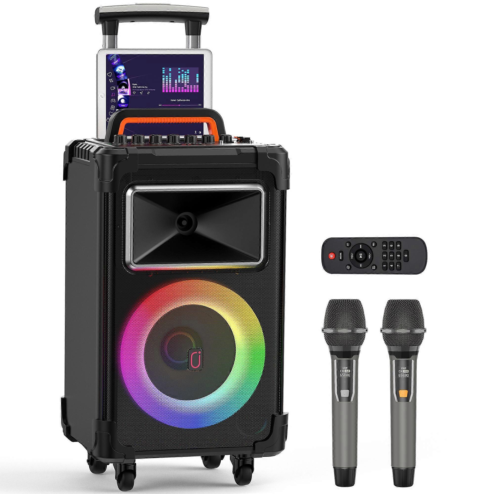 JYX Karaoke Machine with 2 Wireless Microphones,Bluetooth PA System