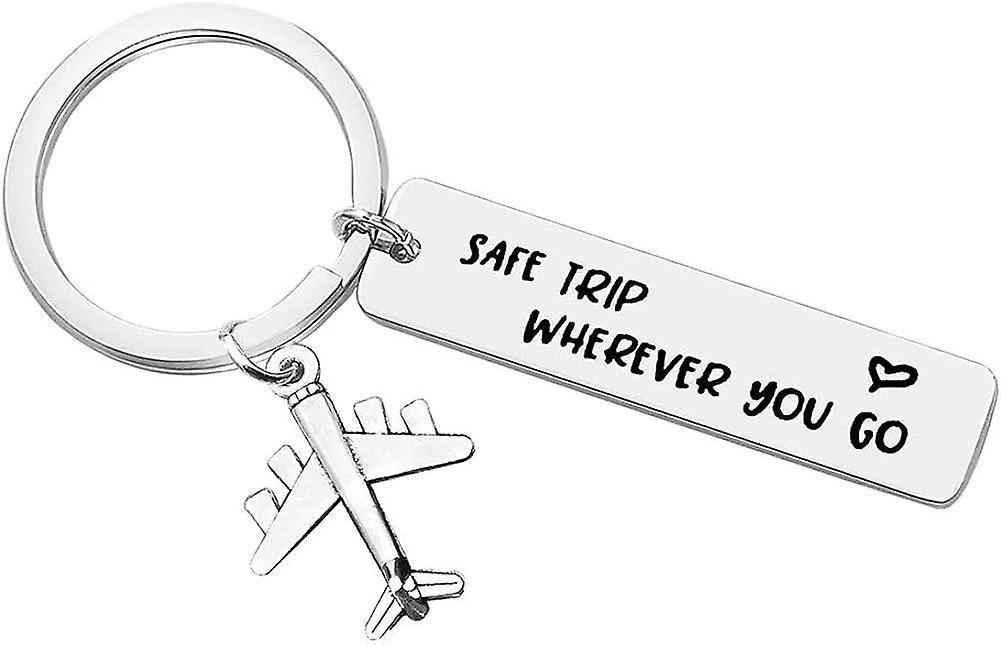 Lyun Wherever You Go Keychain - Traveling Keychain Airplane Fly Safe Key Ring