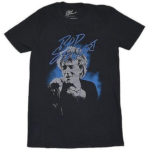 Rod Stewart Unisex Adult Scribble Cotton Photo Print T-Shirt Black XXL