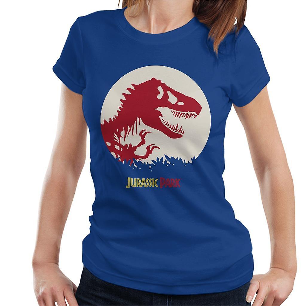 Jurassic Park T Rex Red Skeleton Icon Women's T-Shirt Royal Blue XX-Large