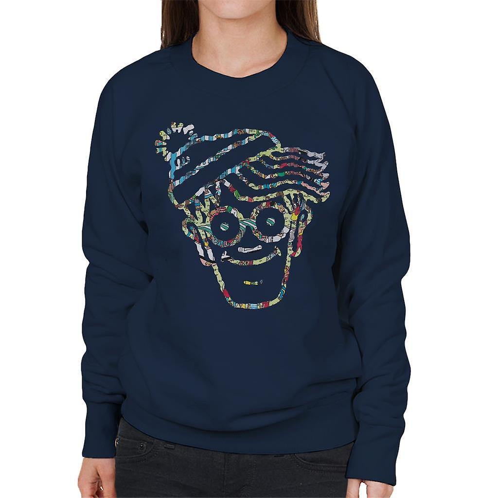 Wheres Wally Where's Wally Crowd Outline Women's Sweatshirt Navy Blue XX-Large