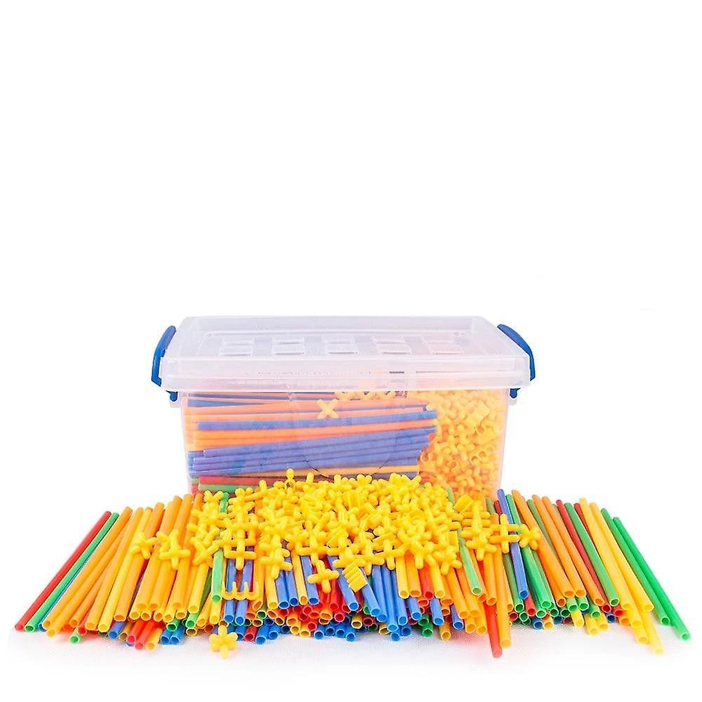 Slowmoose 4d Straw, Plastic Stitching Inserted Construction Blocks Toy 400pc box pack