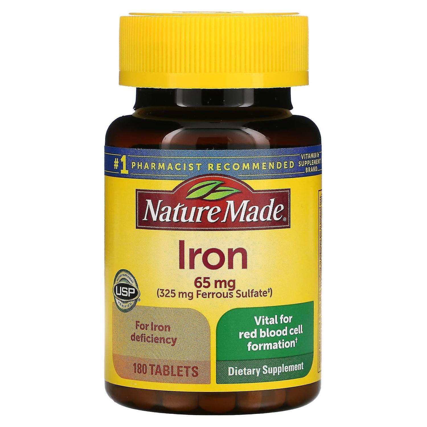 Nature Made, Iron, 65 mg, 180 Tablets