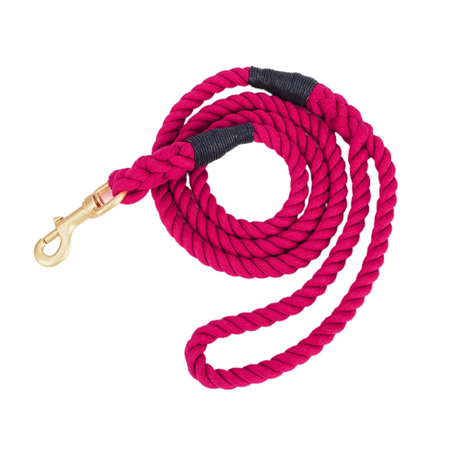 Leadrop Pet Leash Solid Color Bite Resistant Woven Pet Dogs Traction Rope for Outdoor Jujube Red