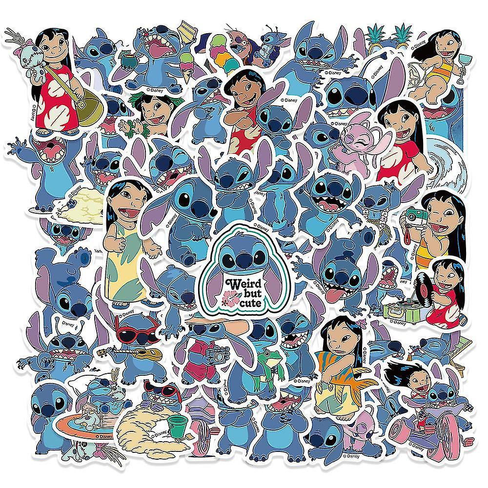 Shinestar Lilo & Stitch Stickers Pack, 50pcs/set Cute Cartoon Decals For Laptop Water Bottle Luggage, Kawaii Waterproof Vinyl Stickers For Kids Adu...