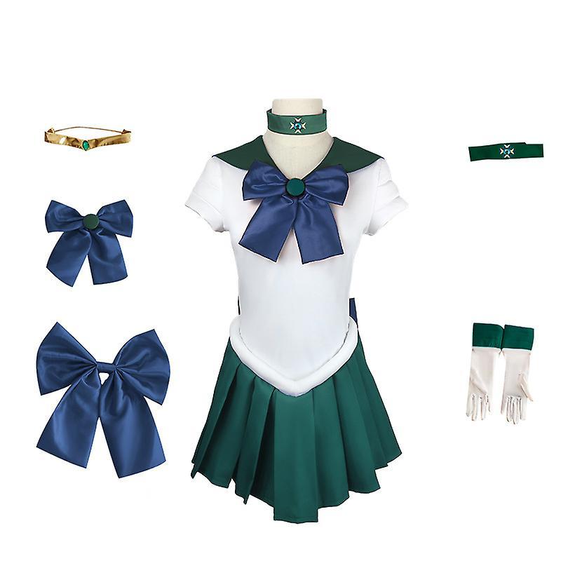 Jielin Anime Outfits Moon Cosplay Costume For Women Girls GREEN S