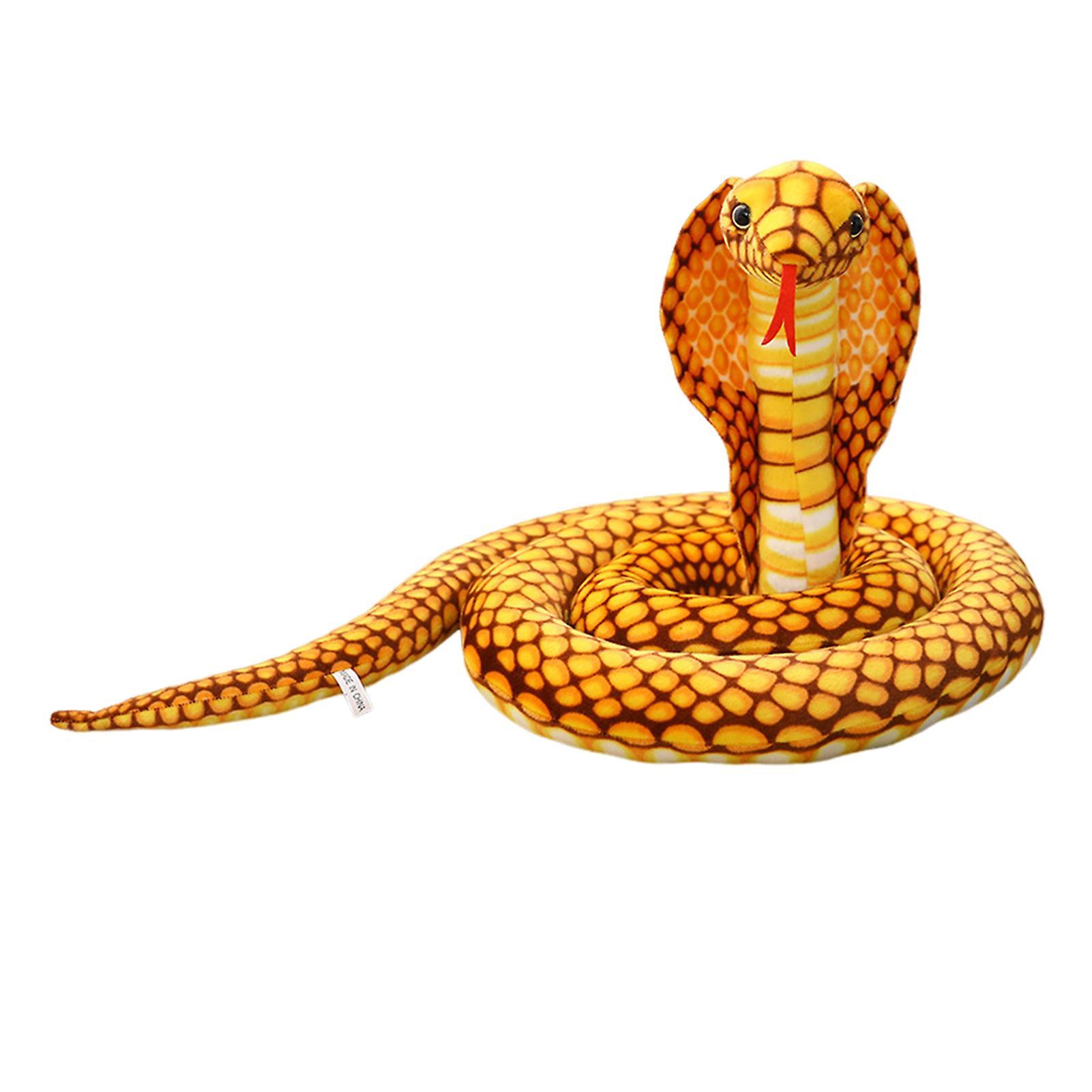 Aislerbee Simulation Snake Plush Toy Realistic Snake Skin Giant Cobra Plushies Funny Trick Toy Soft Stuffed Animal Doll Children Educational Toys Y...