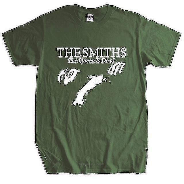 Zhenv Men Cotton T Shirt Summer Tops The Smiths "the Queen Is Dead" - T-shirt, 1980's Indie, Morrissey Bigger Size Homme Black T-shirt green L