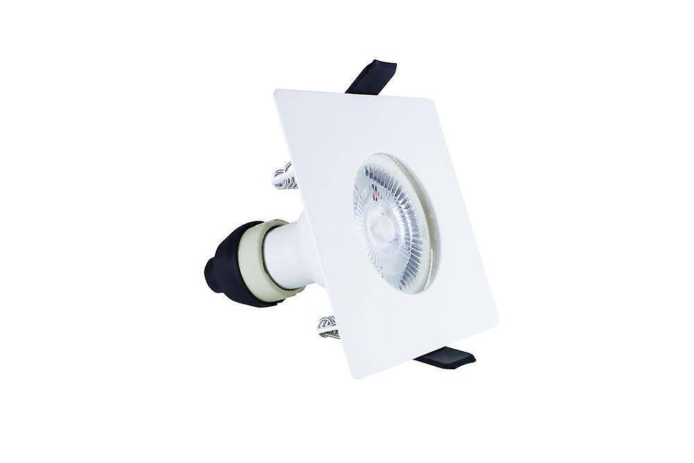 Integral Lighting LED Fire Rated Static Downlight Recessed Spotlight Square GU10 Holder Matt White IP65