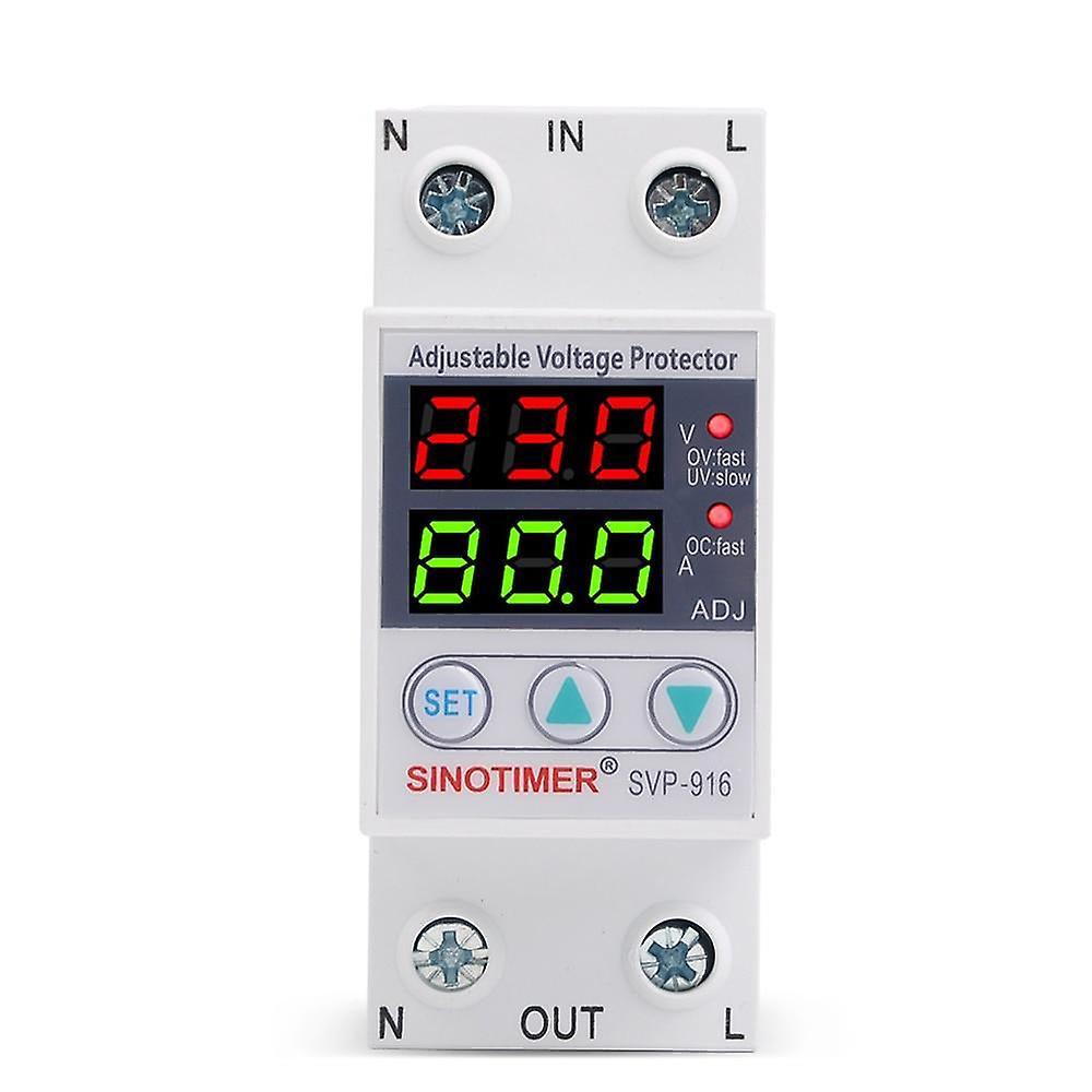 Slowmoose Dual Led Display Adjustable Voltage Protector With Limit Current Protection 63A