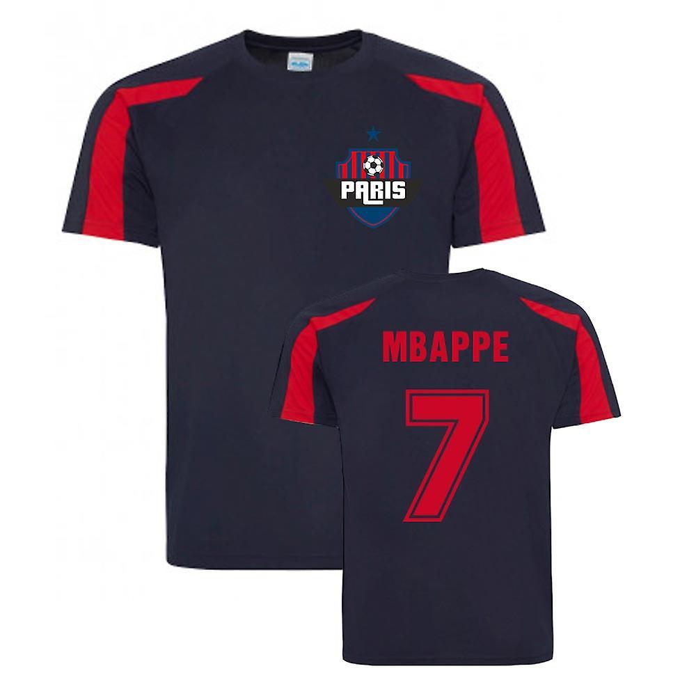 UKSoccerShop Kylian Mbappe Paris Sports Training Jersey (Navy) MB (7-8 Years)