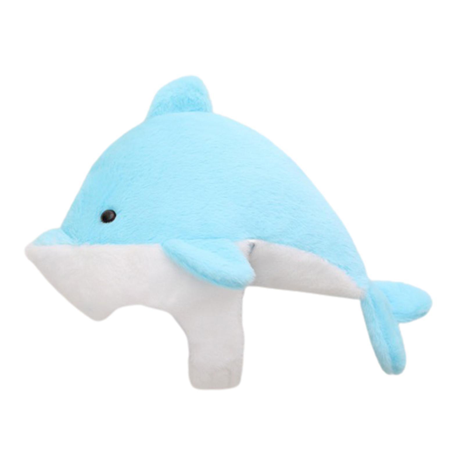 Haloppe Cosplay Headgear Ultra Soft Keep Warm Photo Performance Prop Dolphin Plush Cosplay Cap for Photo Studio Blue