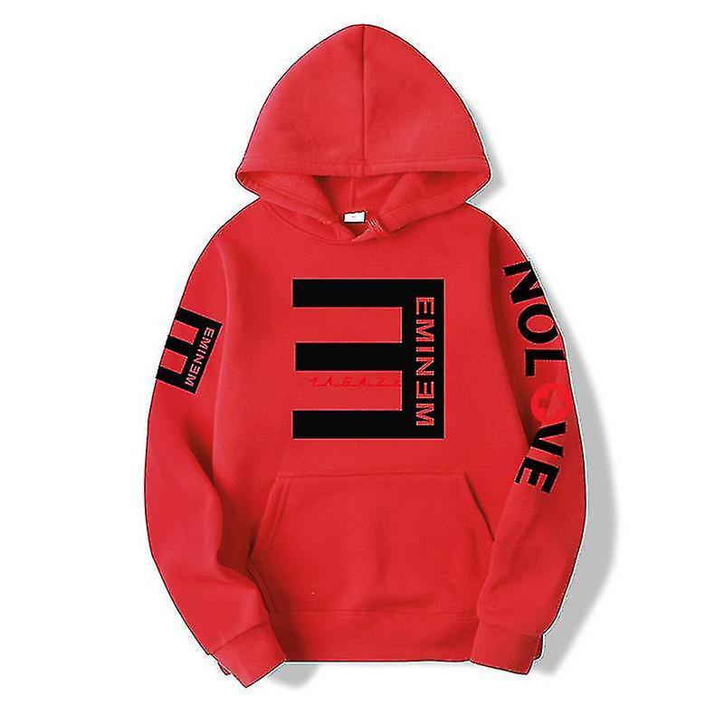 Sszfv Eminem Sweatshirt Eminem Anti-e Hip-hop Thickened Pullover Sweatshirt For Men And Women Hoodie red S