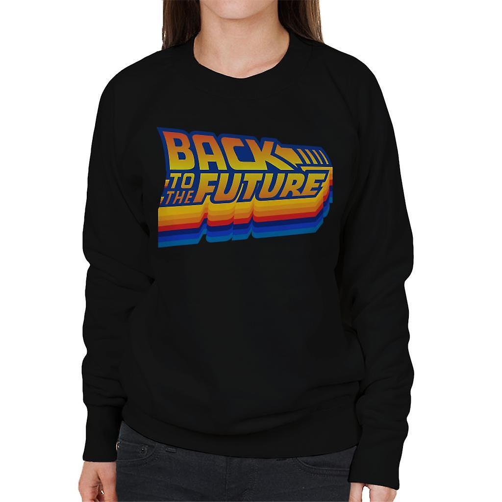 Back to the Future Gradient Logo Women's Sweatshirt Black Large