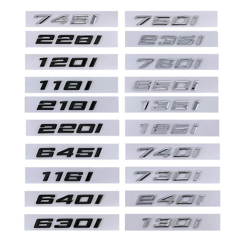 Hikig 3d Abs Car Trunk Letters For Bmw 120i 220i 320i 325i 330i 520i 525i 530i 535i 640i 740i Emblem Logo Badge Sticker Accessories Glossy Black 20...