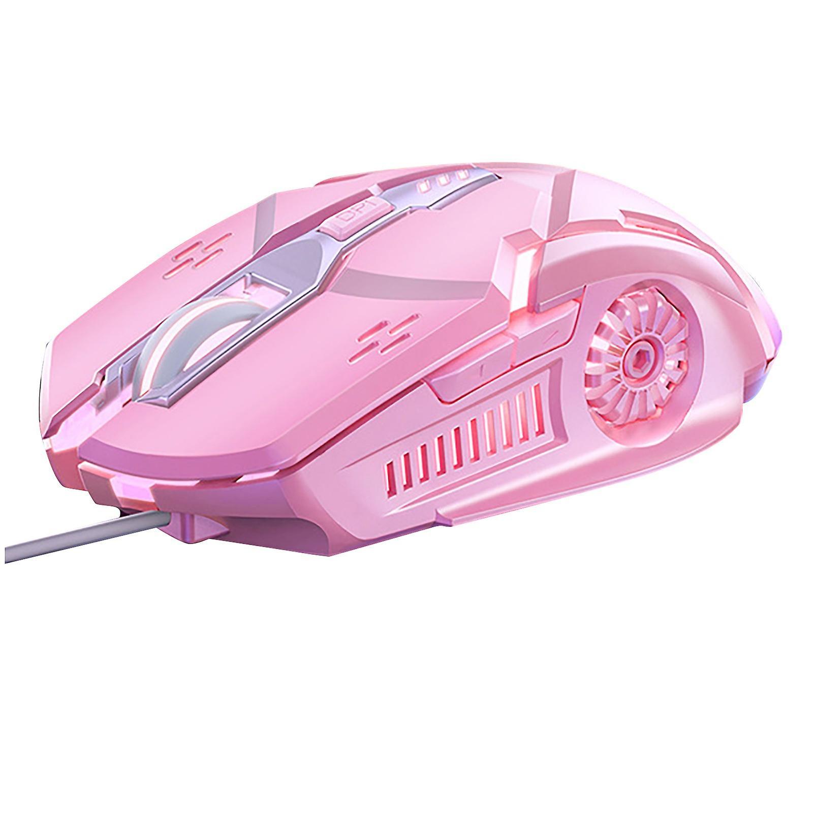 Gaowang Wired Gaming Mouse 6d Colorful Led Breathing 3200 Dpi Fashion Mouse For Laptop Pink