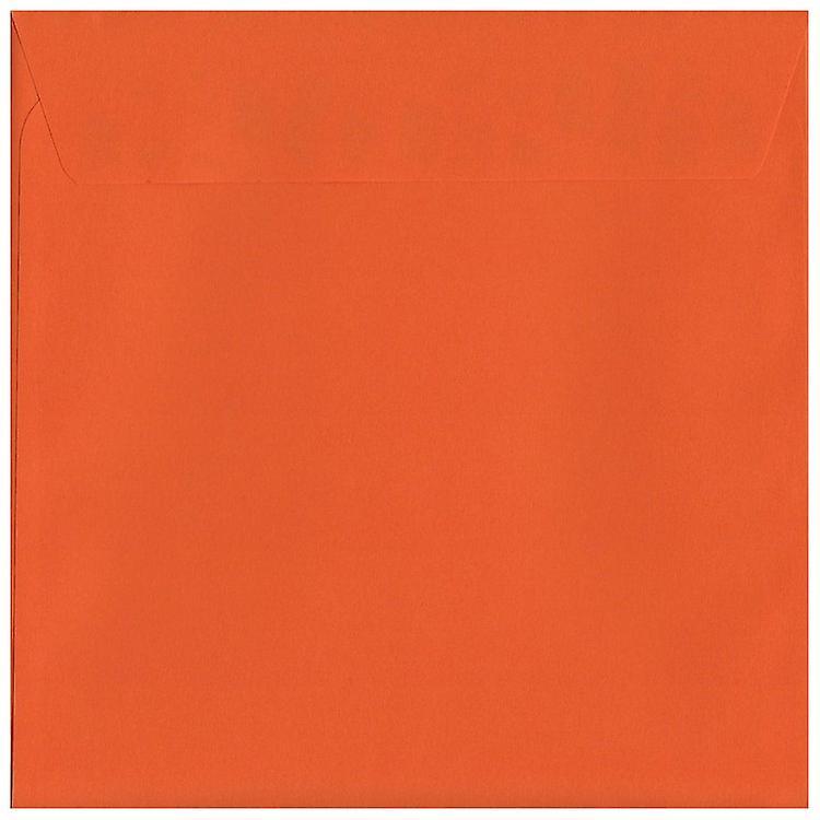 ColorSono Pumpkin Orange Peel/Seal 160mm Square Coloured Orange Envelopes. 120gsm Luxury FSC Certified Paper. 160mm x 160mm. Wallet Style Envelope. 25