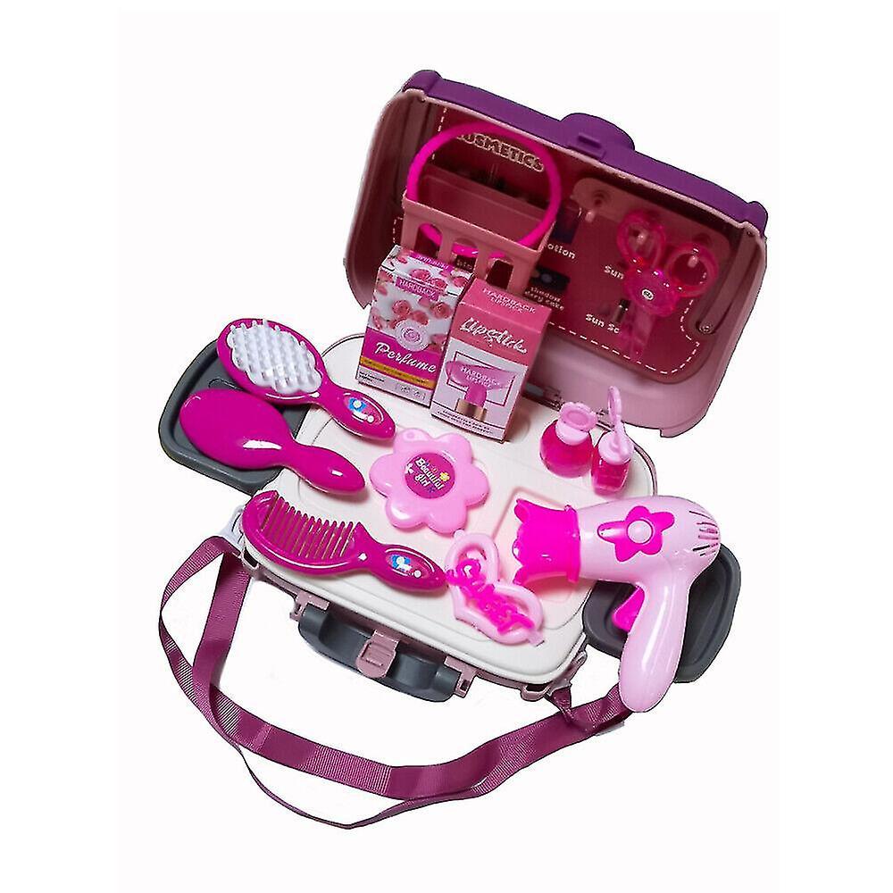 Zekai Kids Makeup Vanity Set Pretend Kids Hair Beauty Accessories Kit Salon Toys Gifts