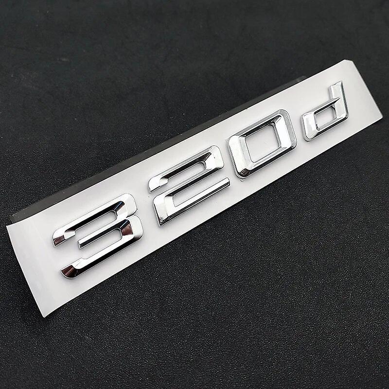 Hikig 3D Black Chrome Car Letters Rear Trunk Emblem Badge Stickers For BMW 3serie 320i 320d 330i 330d E46 E90 F30 G20 Logo Accessories 320d Chrome ...