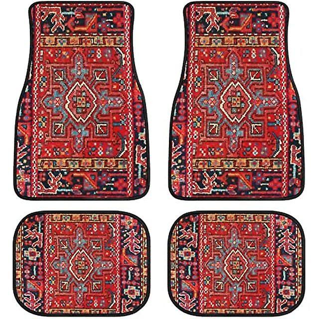 Mat Car Floor Carpet Set Of 4 Piece Persian Rug Design Auto Interior Floor Mats Durable Front & Rear Carpets For Car Truck S 1