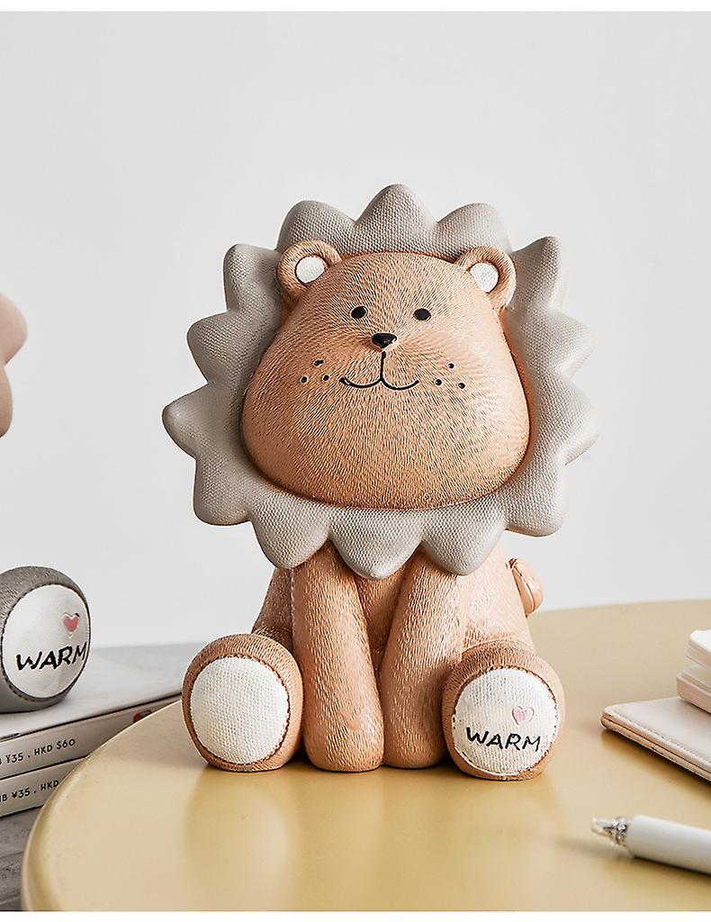 Wjiaer Lion Piggy Bank, Cartoon Lion Savings Banks For Kids, Cute Animated Bear Money Bank For Kids, Coin Bank For Girls And Boys, Coin Bank Kids F...