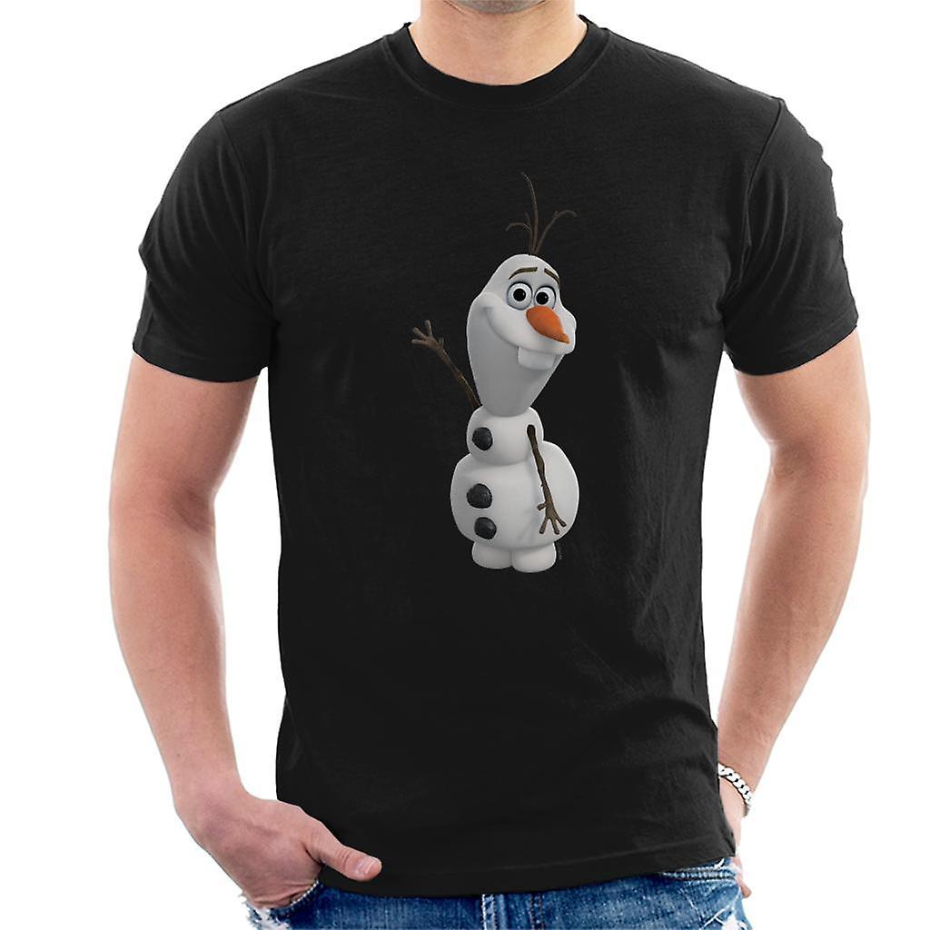 Disney Frozen Olaf Waving Men's T-Shirt Black Large