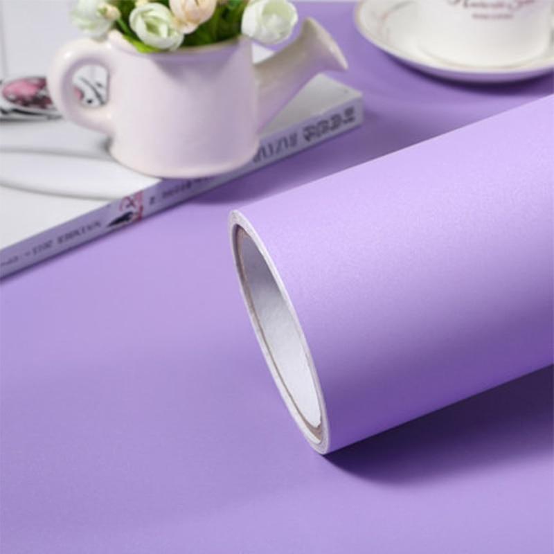 Slowmoose Waterproof Marble Pvc Vinyl Metal Brushed Wallpaper Matt Light Purple 40cm x 2m