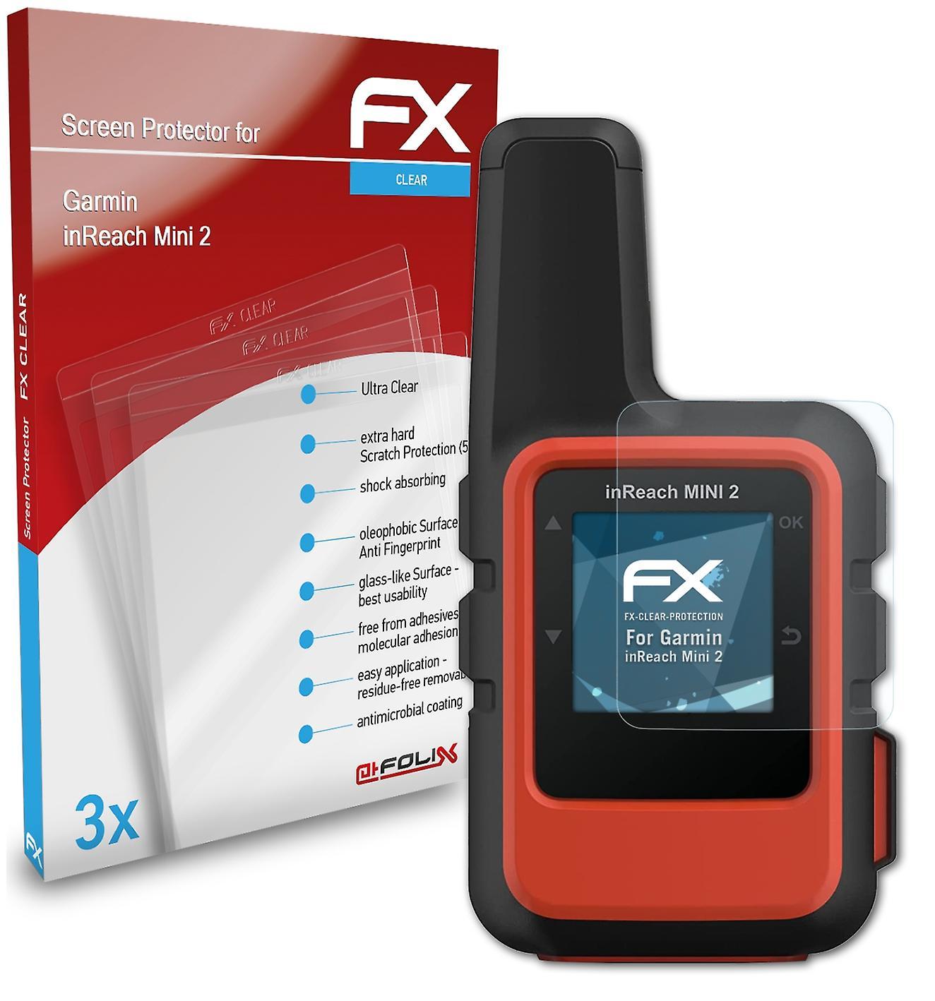 atFoliX 3x protective film compatible with Garmin inReach Mini 2 screen protector clear 01 FX-CLEAR