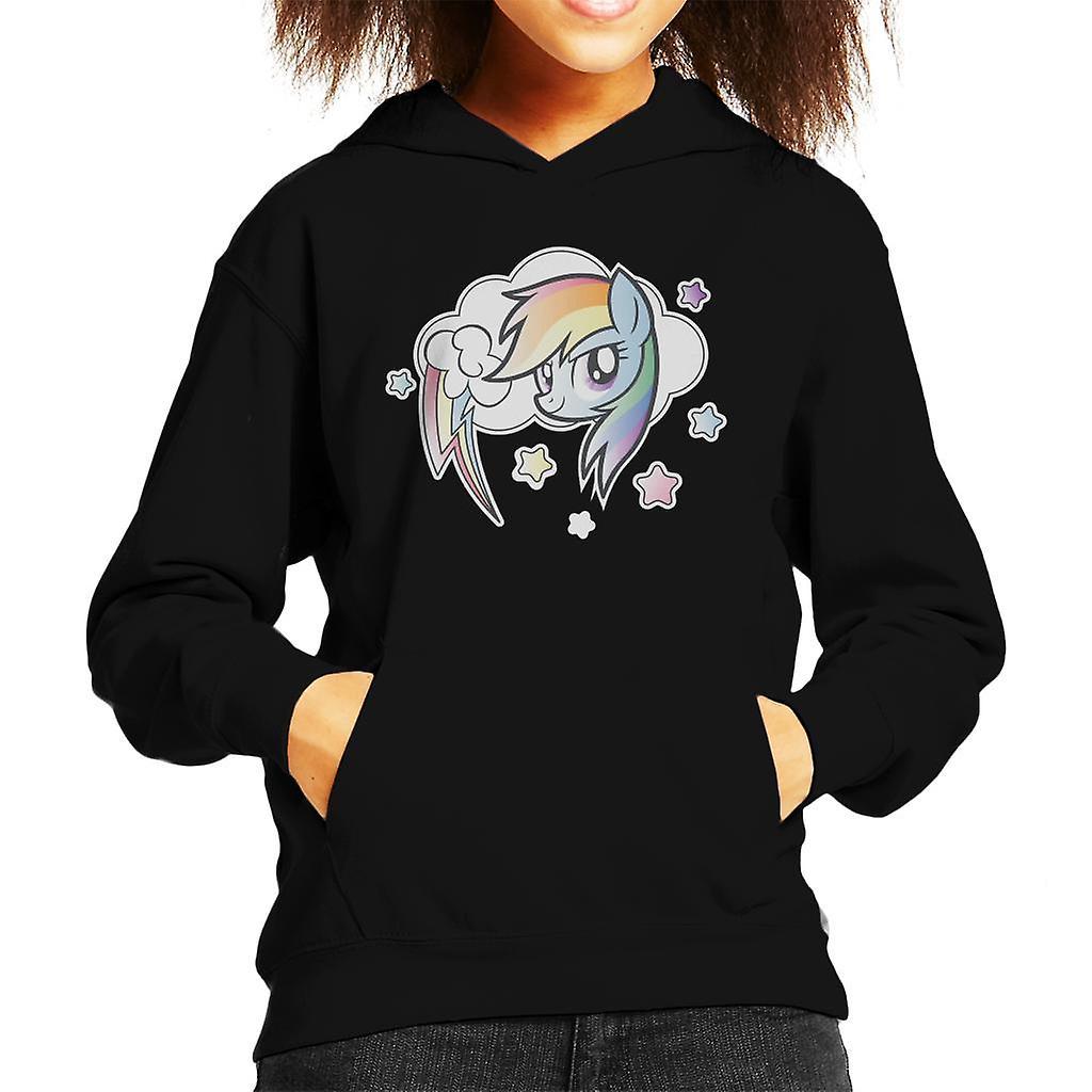 My Little Pony Rainbow Dash Cloud Kid's Hooded Sweatshirt Black Large (9-11 yrs)