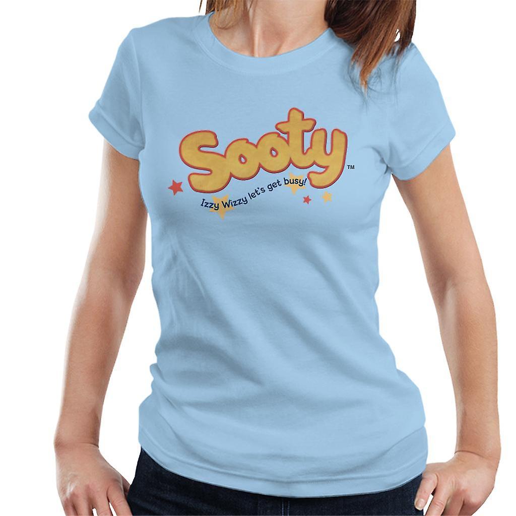 Sooty Text Logo Izzy Wizzy Women's T-Shirt Sky Blue Large