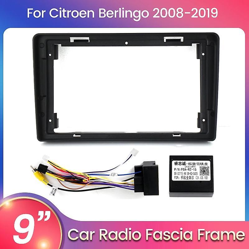 JIULUNET For Citroen Berlingo 2 B9 2008 - 2019 Car Radio Dashboard Panel Frame Power Cord CANBUS