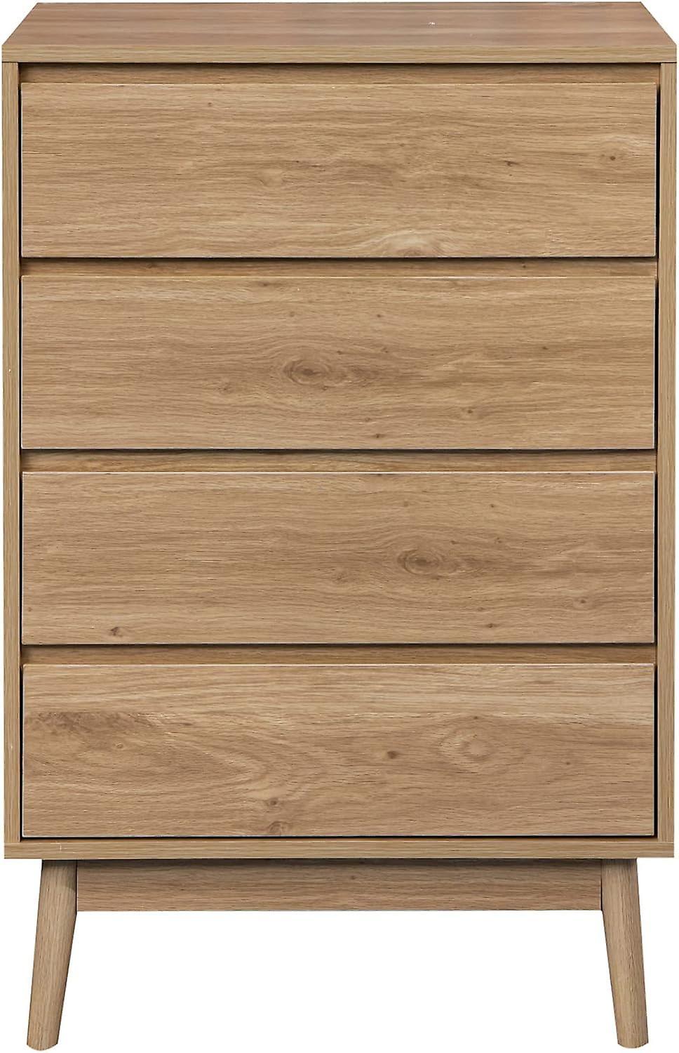 Mobili Rebecca Rebecca Mobili Cabinet 4 Drawers Wood Brown Nordic Style for Bedroom