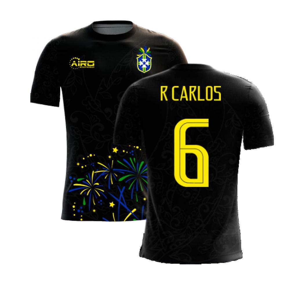 Airo Sportswear 2023-2024 Brazil Third Concept Football Shirt (R Carlos 6) Black Medium 38-40 inch Chest (96-104cm)