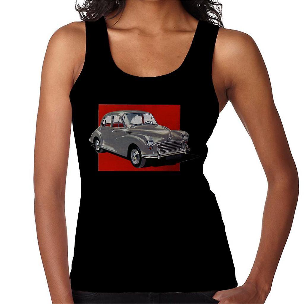 Morris Minor Red Background British Motor Heritage Women's Vest Black Small