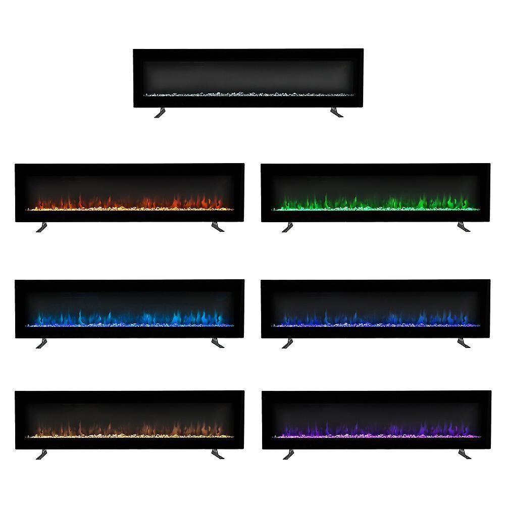 Living And Home Livingandhome Livingandhome Wall Mounted Electric Fireplace Adjustable LED  with Remote Control Black 40in