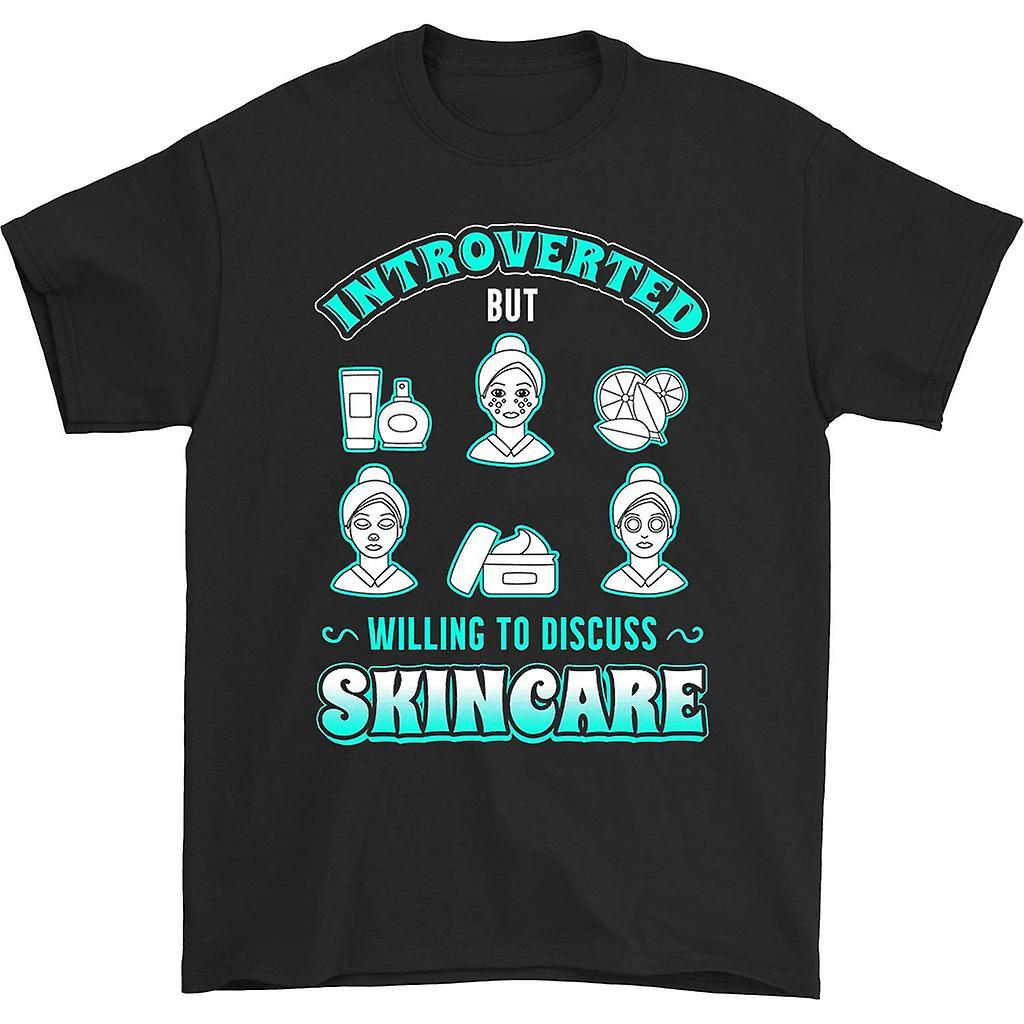 HISHARK Introverted but willing to discuss skincare shirt Black XL