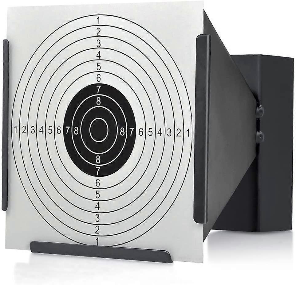 Linkrunning Target Holder 14 * 14cm + 100 Targets Air Rifle Pellet Trap Shooting Target Black 15*14*19CM