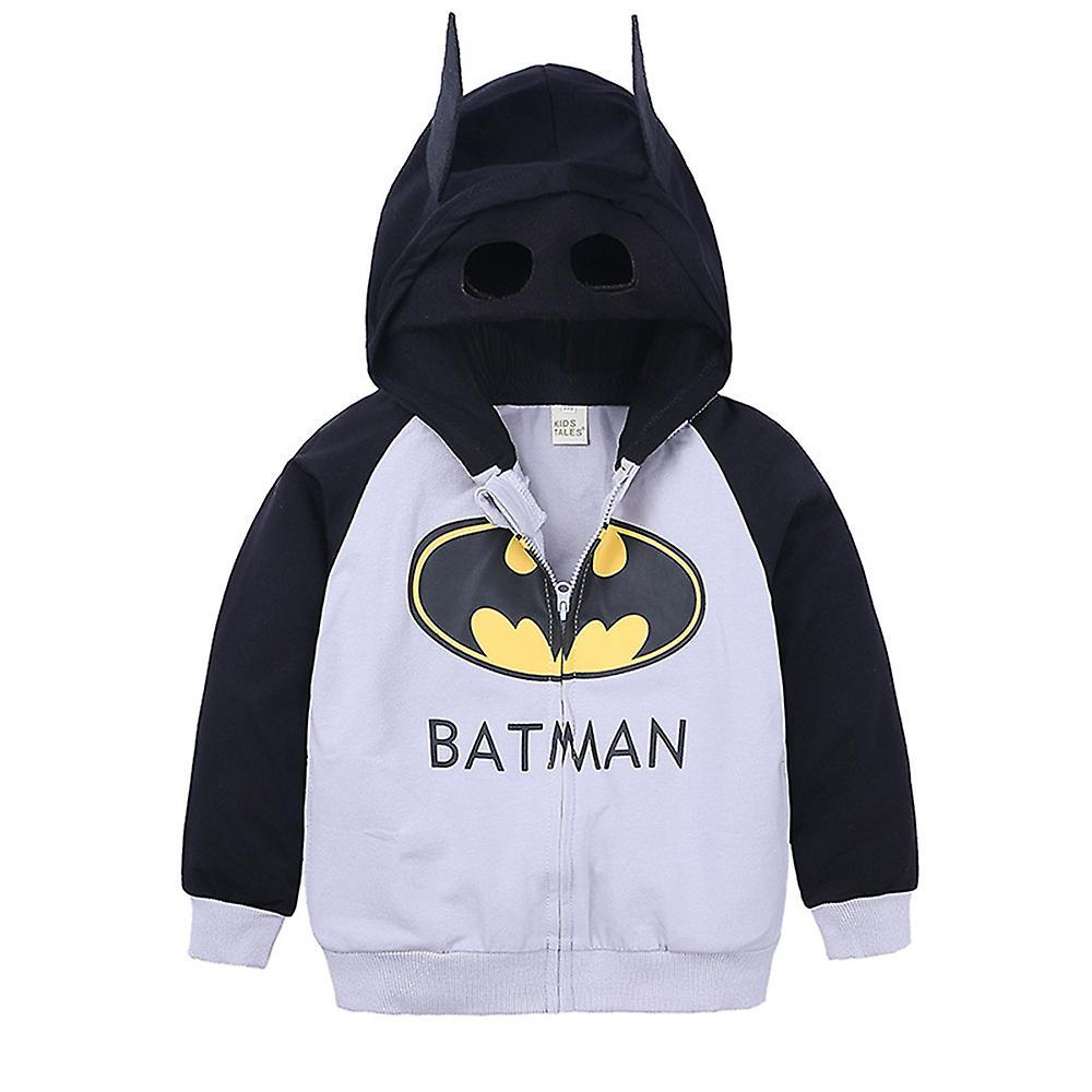 Shakub Kids Boys Superhero Jacket Spiderman American Captain Batman Zip Funny Hooded Mask Coat Outerwear Bat Man 6-7 Years