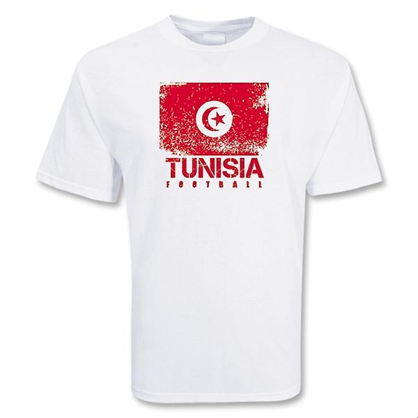 Gildan Tunisia Football T-shirt White Womens S (Size 10 - 32 inch Chest)