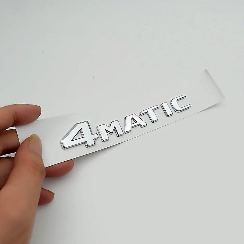 Hikig 3d Abs 4 Matic Logo 4matic Emblem Letters Car Trunk Badge For Mercedes Benz A C E Glc X156 W205 W213 4matic Sticker Accessories Chrome 17-23