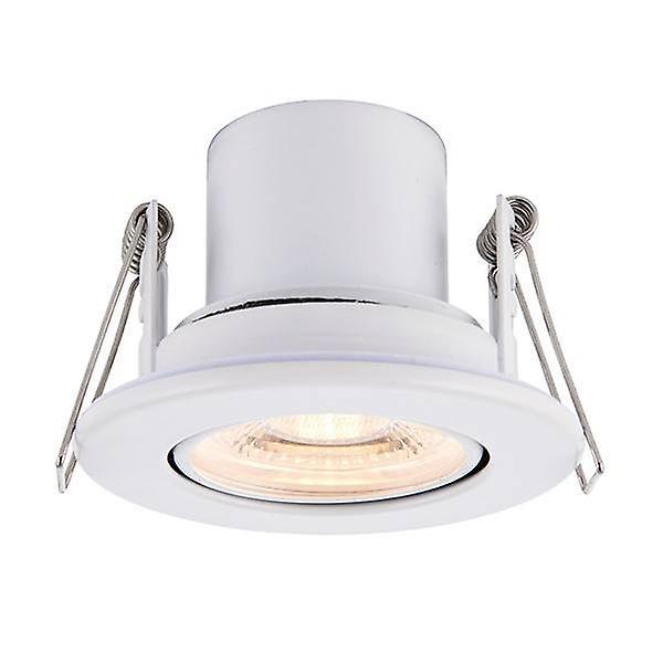 Saxby Lighting Shieldeco Fire Rated Integrated LED Tilt Recessed Light Matt White, Acrylic