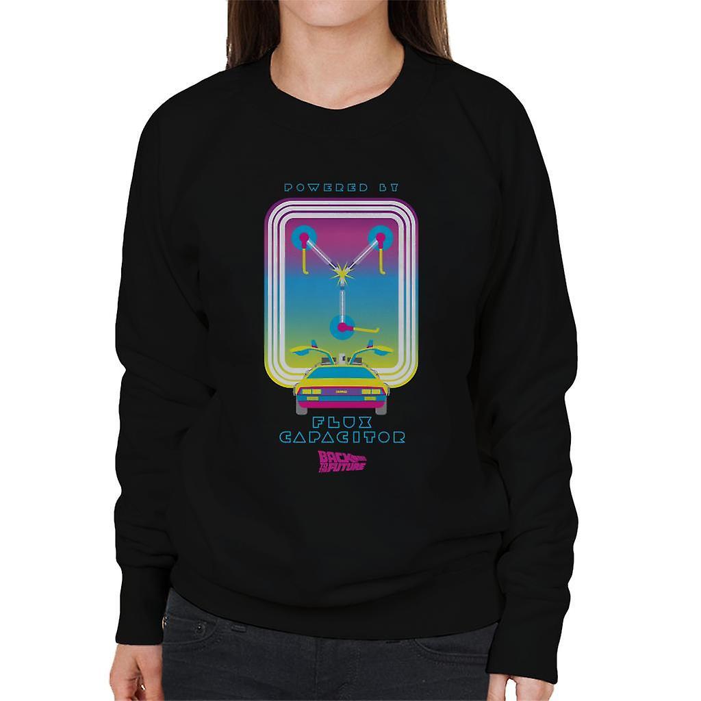 Back to the Future DMC Delorean Flux Capacitor Gradient Women's Sweatshirt Black Small