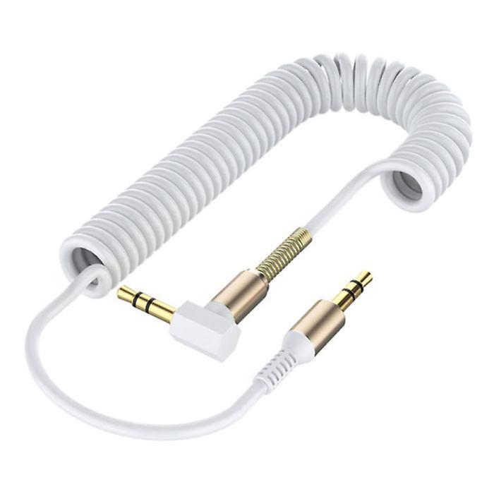 Felkin Curled 3.5mm AUX Cable Gold Plated - Audio Jack - 1.8 Meter - White