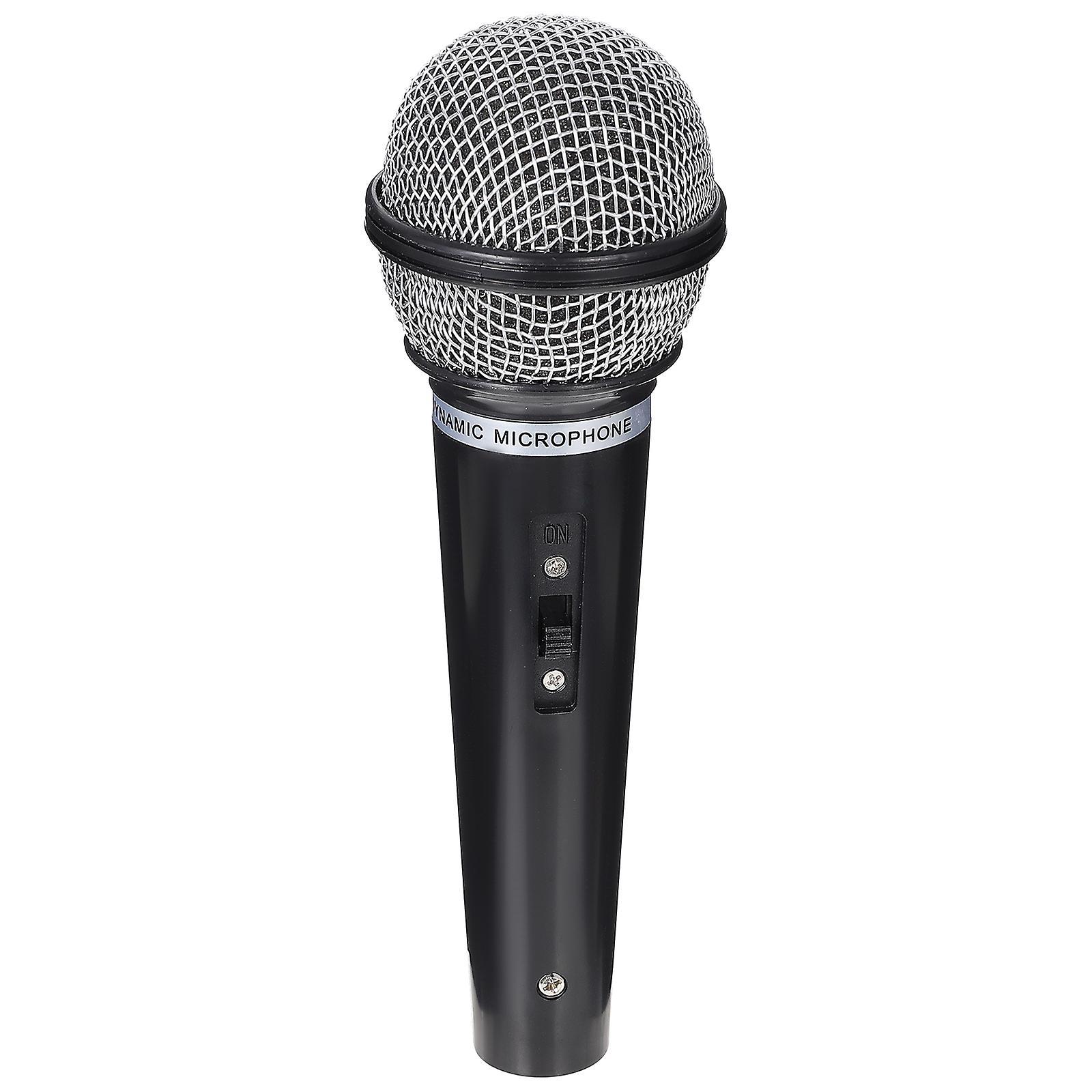 Winomo 1pc Simulated Microphone Plastic Simulated Mic Fake Mic Plaything (black) 16.5X5CM