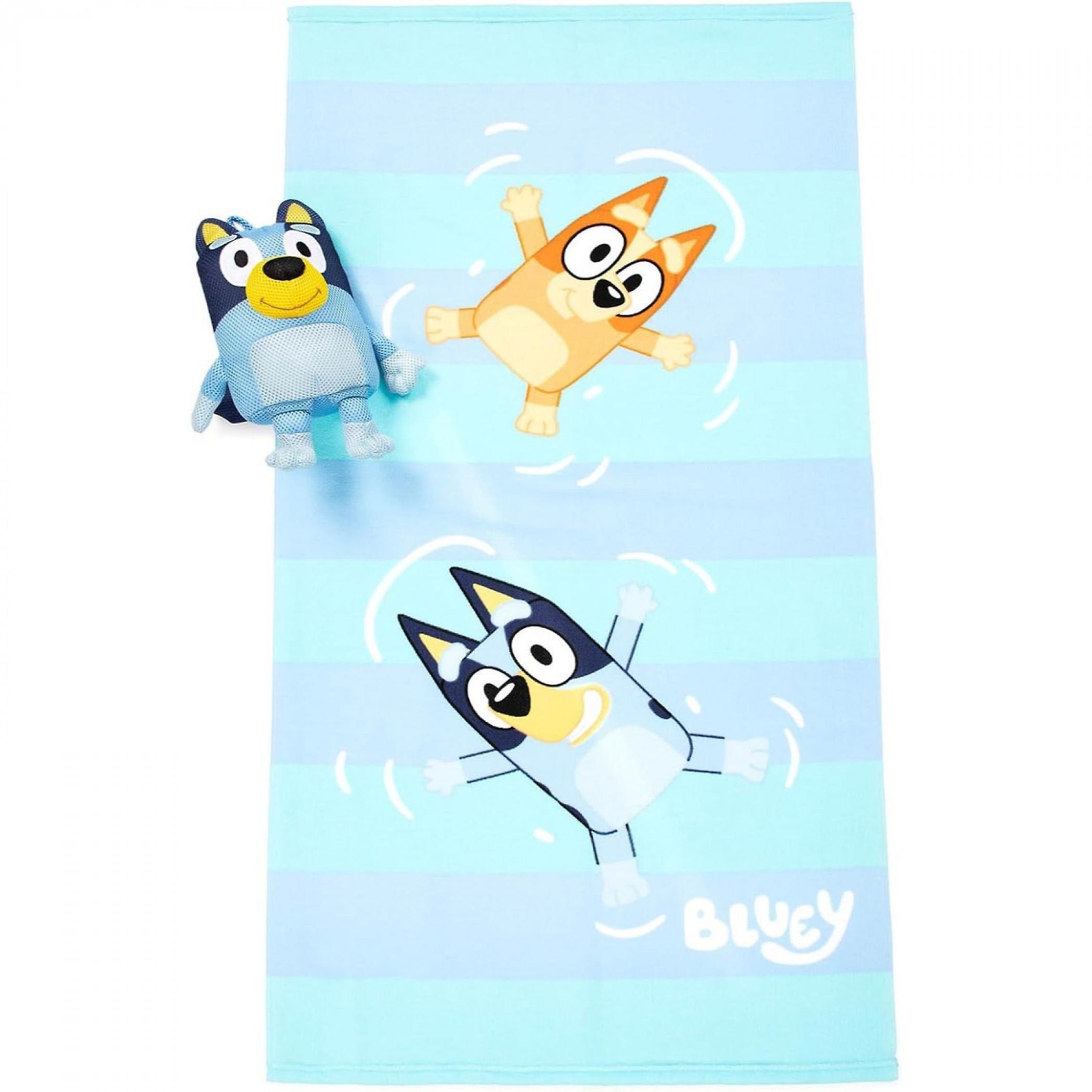 Cartoons Bluey and Bingo Towel and Bath Buddy Set Blue