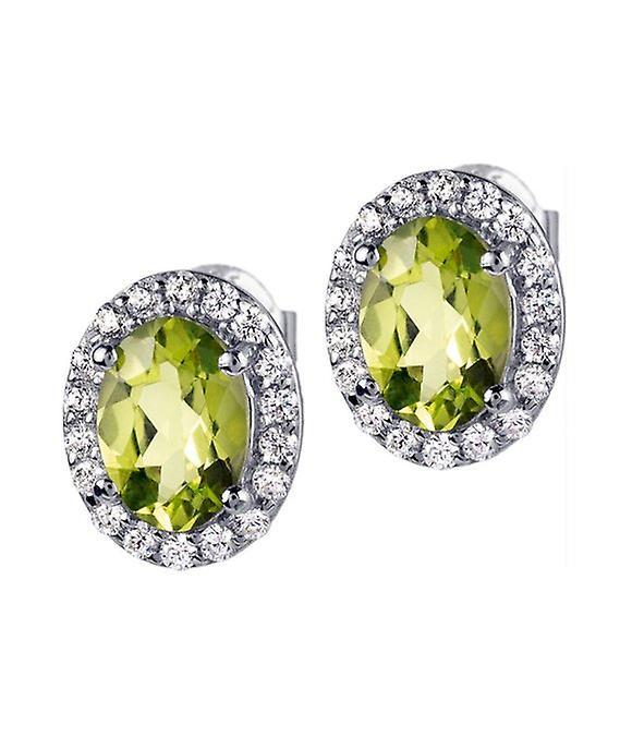 Jacques Lemans - Sterling Silver Studs with Peridot - SE-O116B