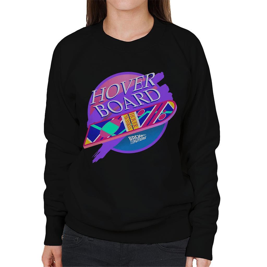 Back to the Future Marty Mcflys Vaporwave Hoverboard Women's Sweatshirt Black Large